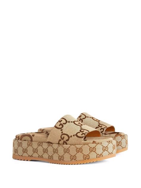 gucci gg logo sandal replica|gucci angelina 55mm platform sandals.